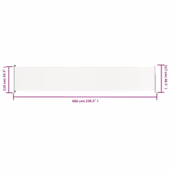 vidaXL Retractable Side Awning Garden Privacy Screen Balcony Outdoor Screen - cream, 117 x 600 cm - Additional view 7