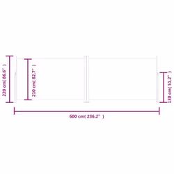 vidaXL Retractable Side Awning Garden Privacy Screen Multi Colours Multi Sizes - blue, 220 x 600 cm - Additional view 5