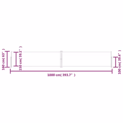 vidaXL Retractable Side Awning Garden Privacy Screen Multi Colours Multi Sizes - cream, 160 x 1000 cm - Additional view 8