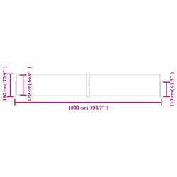 vidaXL Retractable Side Awning Balcony Windscreen Patio Sun Protection Screen - blue, 180 x 1000 cm - Additional view 8