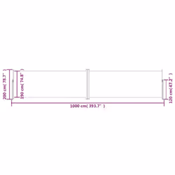vidaXL Retractable Side Awning Balcony Windscreen Patio Sun Protection Screen - red, 200 x 1000 cm - Additional view 8