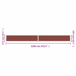 vidaXL Retractable Side Awning Garden Privacy Screen Multi Colours Multi Sizes - brown, 117 x 1200 cm - Additional view 4