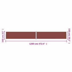 vidaXL Retractable Side Awning Garden Privacy Screen Multi Colours Multi Sizes - brown, 160 x 1200 cm - Additional view 5