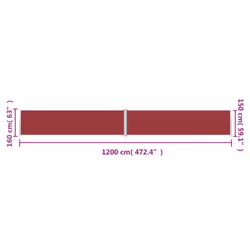 vidaXL Retractable Side Awning Garden Privacy Screen Multi Colours Multi Sizes - red, 160 x 1200 cm - Additional view 8