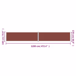 vidaXL Retractable Side Awning Garden Privacy Screen Multi Colours Multi Sizes - brown, 180 x 1200 cm - Additional view 4