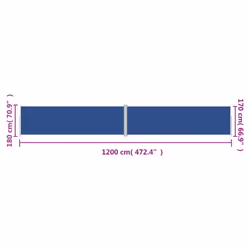 vidaXL Retractable Side Awning Garden Privacy Screen Multi Colours Multi Sizes - blue, 180 x 1200 cm - Additional view 4