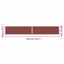 vidaXL Retractable Side Awning Garden Privacy Screen Multi Colours Multi Sizes - brown, 200 x 1200 cm - Additional view 8