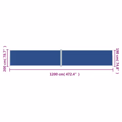 vidaXL Retractable Side Awning Garden Privacy Screen Multi Colours Multi Sizes - blue, 200 x 1200 cm - Additional view 8