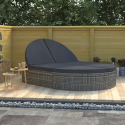 VidaXL 318161 outdoor chair Lounge Padded seat Polyrattan, Steel Grey