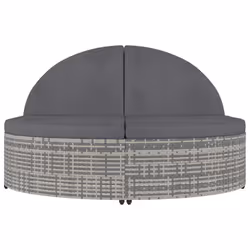 VidaXL 318161 outdoor chair Lounge Padded seat Polyrattan, Steel Grey