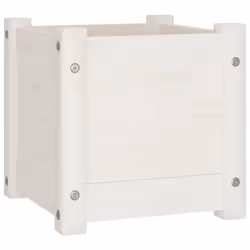 vidaXL 1/2x Solid Pinewood Garden Planter Outdoor Flower Box Pot Patio Planter - white, 1 - Additional view 3