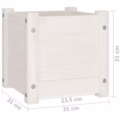 vidaXL 1/2x Solid Pinewood Garden Planter Outdoor Flower Box Pot Patio Planter - white, 1 - Additional view 9