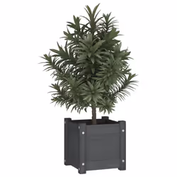 vidaXL 1/2x Solid Pinewood Garden Planter Outdoor Flower Box Pot Patio Planter - grey, 2