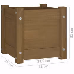 vidaXL 1/2x Solid Pinewood Garden Planter Outdoor Flower Box Pot Patio Planter - honey brown, 1 - Additional view 2