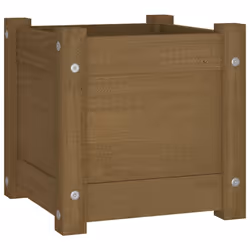 vidaXL 1/2x Solid Pinewood Garden Planter Outdoor Flower Box Pot Patio Planter - honey brown, 1 - Additional view 3