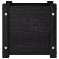 vidaXL 1/2x Solid Pinewood Garden Planter Outdoor Flower Box Pot Patio Planter - black, 2 - Additional view 4