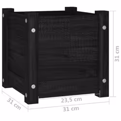 vidaXL 1/2x Solid Pinewood Garden Planter Outdoor Flower Box Pot Patio Planter - black, 2 - Additional view 8
