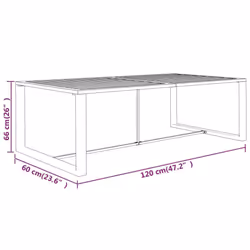vidaXL Outdoor Dining Table Anthracite Aluminium Patio Terrace Table Furniture - Additional view 4