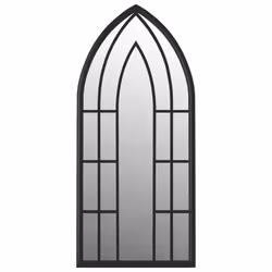 vidaXL Mirror Sand Iron for Indoor Use Wall Mirror Black/Sand 100x45/70x30 cm - black, 100 x 45 cm