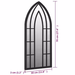 vidaXL Mirror Sand Iron for Indoor Use Wall Mirror Black/Sand 100x45/70x30 cm - black, 70 x 30 cm - Additional view 3