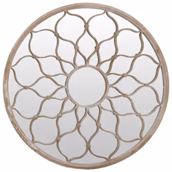 vidaXL Mirror Sand Iron Round for Indoor Use Mirror Black/Sand 40x3/60x3 cm - sand, 40 x 3 cm