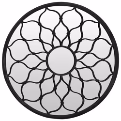 vidaXL Mirror Sand Iron Round for Indoor Use Mirror Black/Sand 40x3/60x3 cm - black, 40 x 3 cm