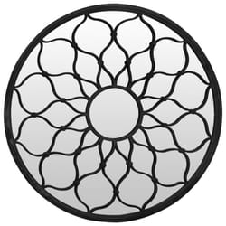 vidaXL Mirror Sand Iron Round for Indoor Use Mirror Black/Sand 40x3/60x3 cm - black, 40 x 3 cm