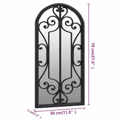 vidaXL Mirror Sand Iron for Indoor Use Wall Mirror Black/Sand 100x45/70x30 cm - black, 70 x 30 cm