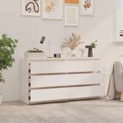 vidaXL 2x Solid Pinewood Bedside Cabinets White Bed Drawer Storage Cabinet