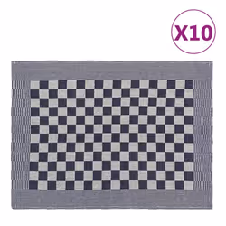 vidaXL Kitchen Towels Dish Cloth Tea Towels Bar Dish Towels Blue and Cotton - blue and white, 10 pcs