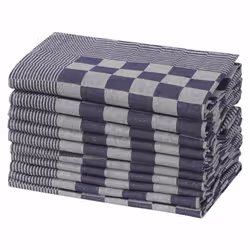 vidaXL Kitchen Towels Dish Cloth Tea Towels Bar Dish Towels Blue and Cotton - blue and white, 10 pcs