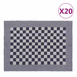 vidaXL Kitchen Towels Dish Cloth Tea Towels Bar Dish Towels Blue and Cotton - blue and white, 20 pcs