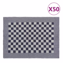 vidaXL Kitchen Towels Dish Cloth Tea Towels Bar Dish Towels Blue and Cotton - blue and white, 50 pcs