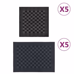 vidaXL Towel Set Kitchen Dish Cloth Tea Towel Dish Towels Blue and Cotton - black and grey, 10 pcs