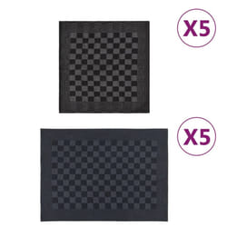 vidaXL Towel Set Kitchen Dish Cloth Tea Towel Dish Towels Blue and Cotton - black and grey, 10 pcs