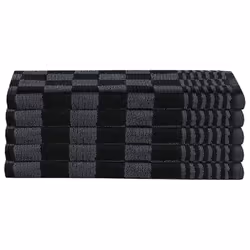 vidaXL Towel Set Kitchen Dish Cloth Tea Towel Dish Towels Blue and Cotton - black and grey, 10 pcs - Additional view 6