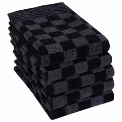vidaXL Towel Set Kitchen Dish Cloth Tea Towel Dish Towels Blue and Cotton - black and grey, 20 pcs - Additional view 4