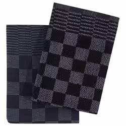 vidaXL Towel Set Kitchen Dish Cloth Tea Towel Dish Towels Blue and Cotton - black and grey, 20 pcs - Additional view 8