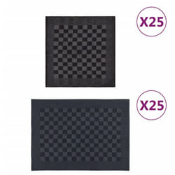 vidaXL Towel Set Kitchen Dish Cloth Tea Towel Dish Towels Blue and Cotton - black and grey, 50 pcs