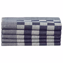 vidaXL Towel Set Kitchen Dish Cloth Tea Towel Dish Towels Blue and Cotton - blue and white, 10 pcs - Additional view 5