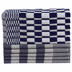 vidaXL Towel Set Kitchen Dish Cloth Tea Towel Dish Towels Blue and Cotton - blue and white, 20 pcs - Additional view 5