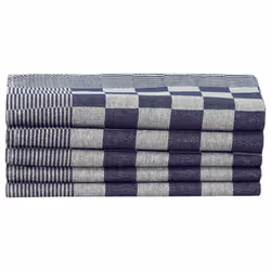 vidaXL Towel Set Kitchen Dish Cloth Tea Towel Dish Towels Blue and Cotton - blue and white, 20 pcs - Additional view 6