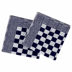 vidaXL Towel Set Kitchen Dish Cloth Tea Towel Dish Towels Blue and Cotton - blue and white, 50 pcs