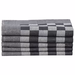 vidaXL Towel Set Kitchen Dish Cloth Tea Towel Dish Towels Blue and Cotton - black and white, 10 pcs - Additional view 6