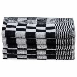 vidaXL Towel Set Kitchen Dish Cloth Tea Towel Dish Towels Blue and Cotton - black and white, 20 pcs