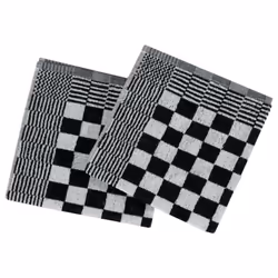 vidaXL Towel Set Kitchen Dish Cloth Tea Towel Dish Towels Blue and Cotton - black and white, 20 pcs - Additional view 9
