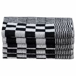 vidaXL Towel Set Kitchen Dish Cloth Tea Towel Dish Towels Blue and Cotton - black and white, 50 pcs - Additional view 7