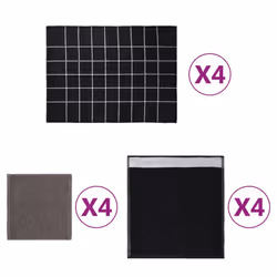 vidaXL Towel Set Kitchen Dish Cloth Tea Towels Dish Towels 12 Piece Cotton - black