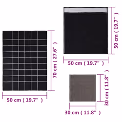 vidaXL Towel Set Kitchen Dish Cloth Tea Towels Dish Towels 12 Piece Cotton - black - Additional view 4