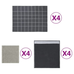 vidaXL Towel Set Kitchen Dish Cloth Tea Towels Dish Towels 12 Piece Cotton - grey